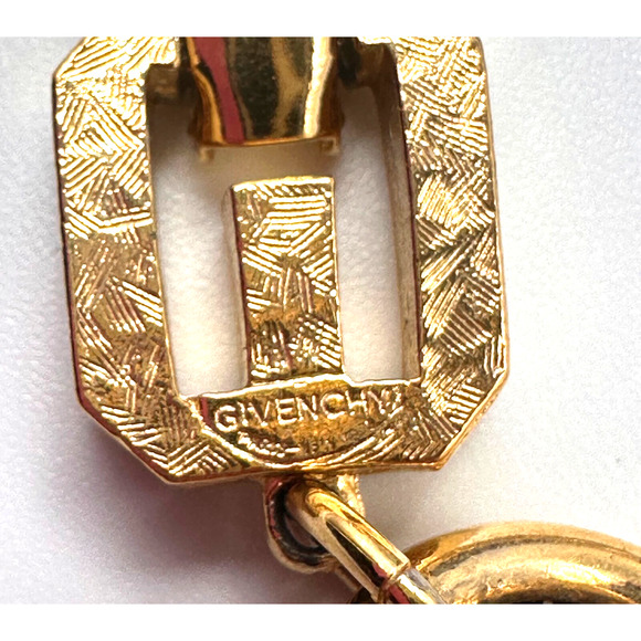 GIVENCHY Chunky Byzantine Chain Statement Necklace & Bracelet Logo 80s Runway - Picture 6 of 12